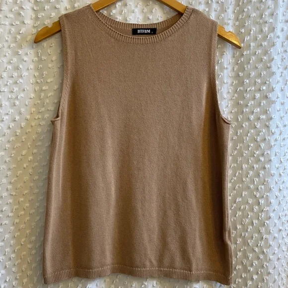 Tan Sleeveless Sweater Vest - Picture 4 of 6